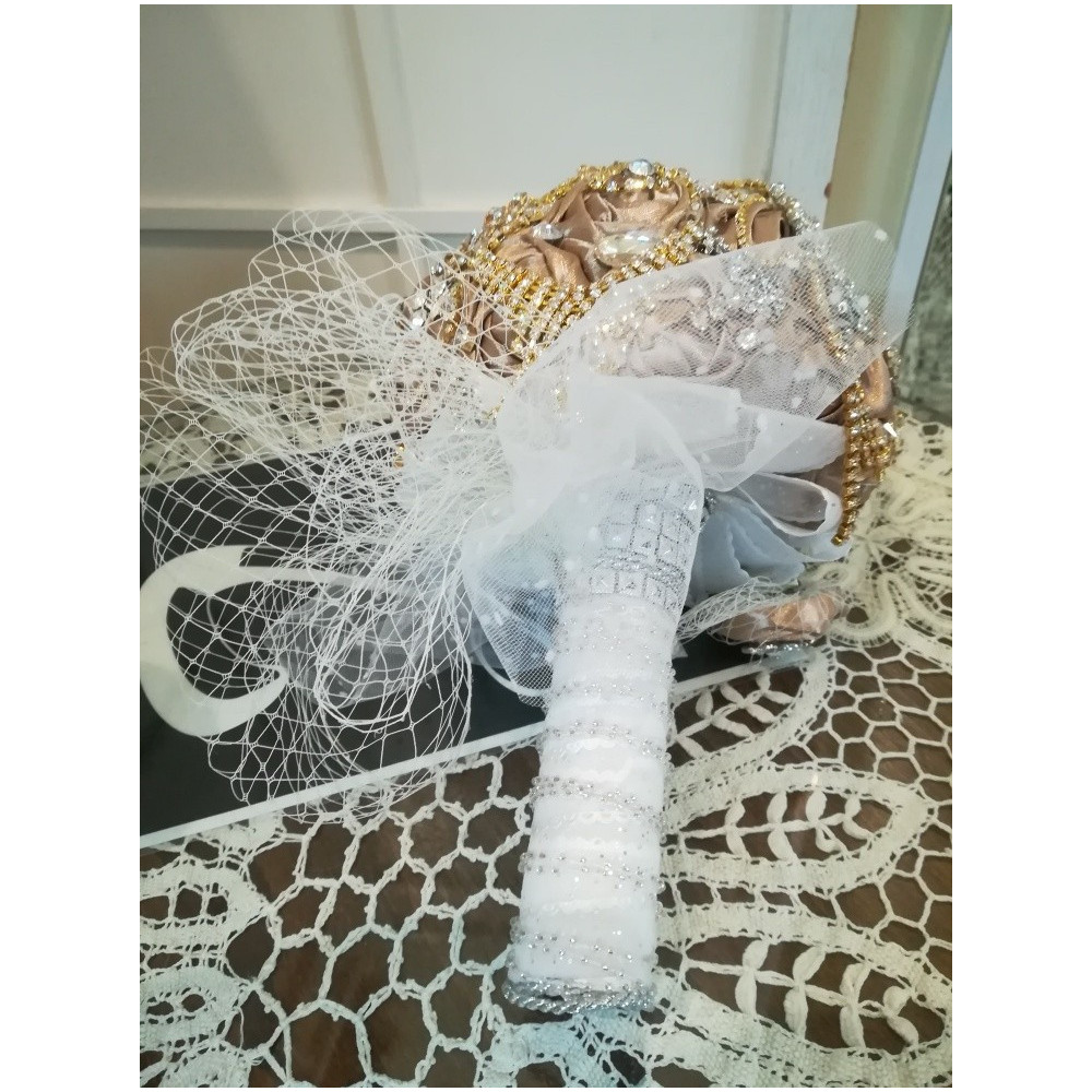 Bukiet ślubny, trwały, broszko bukiet, biżuteria