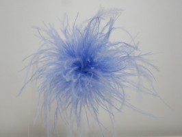 Błękitne strusie piórka stroik do włosów , sukni, kapelusza