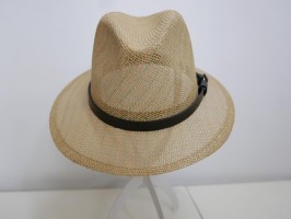 Fedora męski beżowy letni  kapelusz 57-58 cm