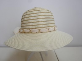 Kremowo beżowy kapelusz słomkowy  do 58 cm