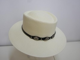 Męski kremowy letni  kapelusz do 59 cm