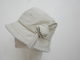 Wiosenny Beżowy kapelusz tkanina  55-57 cm