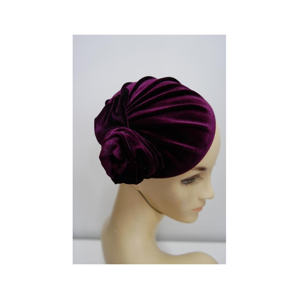 Bordo welur mini toczek fascynator