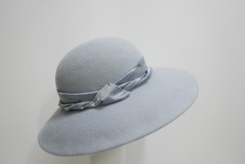 Vegas-błękitno szary kapelusz z dużym rondem 53-56 cm