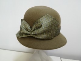 Retro kapelusz oliwkowa zieleń 58-59 cm