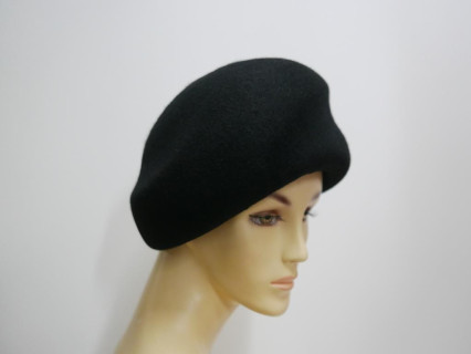 Norberta czarny toczek czapka retro 54-59 cm