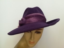 Amsterdam fioletowy kapelusz filcowy z duzym rondem 54-57 cm