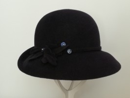 Granatowy kapelusz pilśniowy 54-56 cm