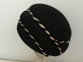 Czarny turban Vintage 54-57 cm