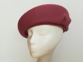 Różowy beret pilśń welurowa 54-56 cm