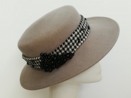 Szary kanotier, kapelusz filcowy 54-56 cm