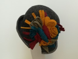 Stalowy melanż kapelusz filcowy 56-58 cm