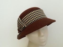 Brązowy kapelusz filcowy 54-56 cm