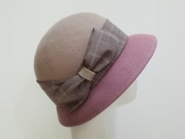 Szaro różowy kapelusz filcowy 55-58 cm