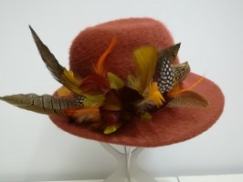 Fedora rudy kapelusz włosowy 54-56 cm