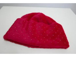 Czerwona czapka z włosem-"alpaka"