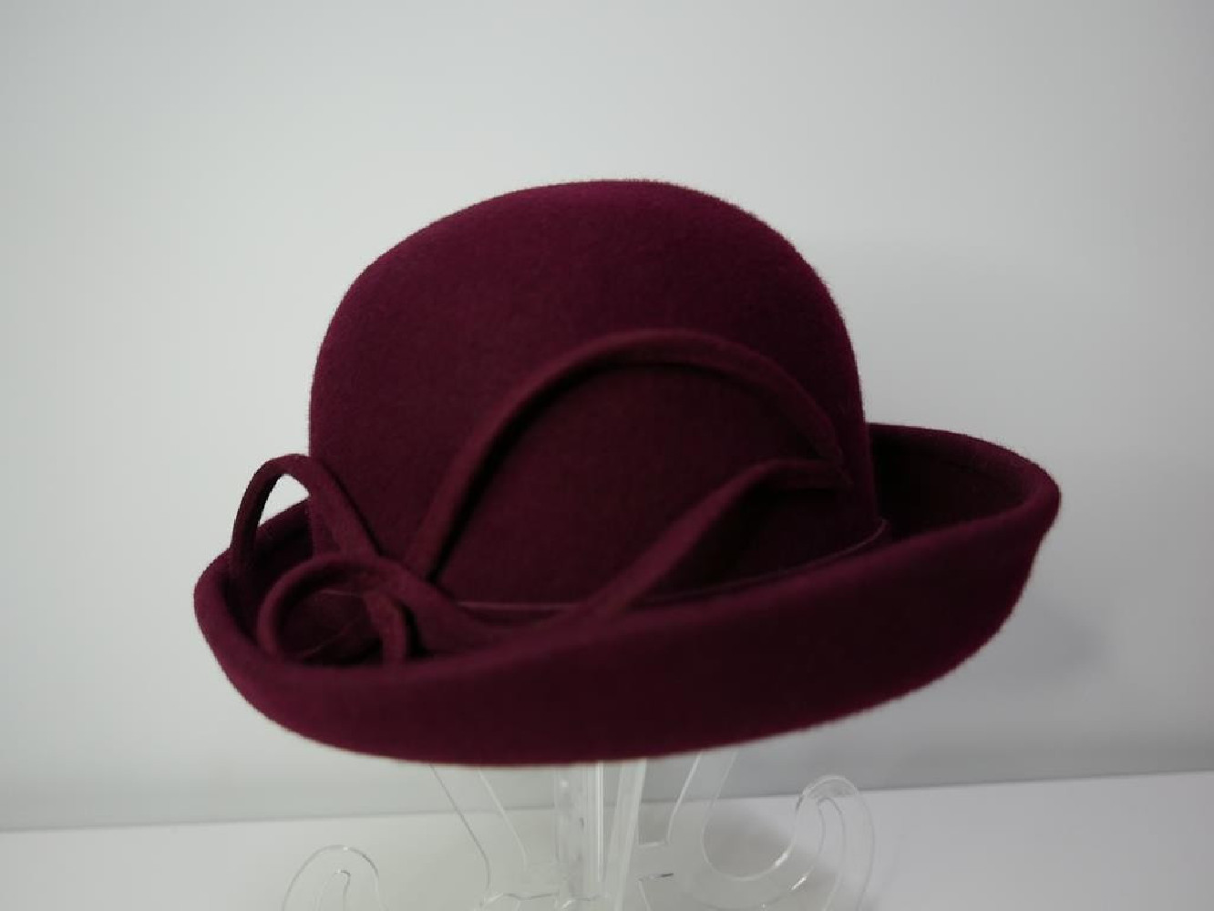 Beth- wiśniowy kapelusz filcowy 54-57cm