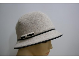 Beżowy kapelusz tkanina do 58 cm- regulowany
