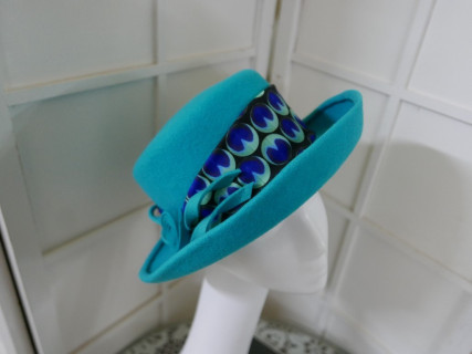 Luba, turkusowy kapelusz filcowy 55-58 cm