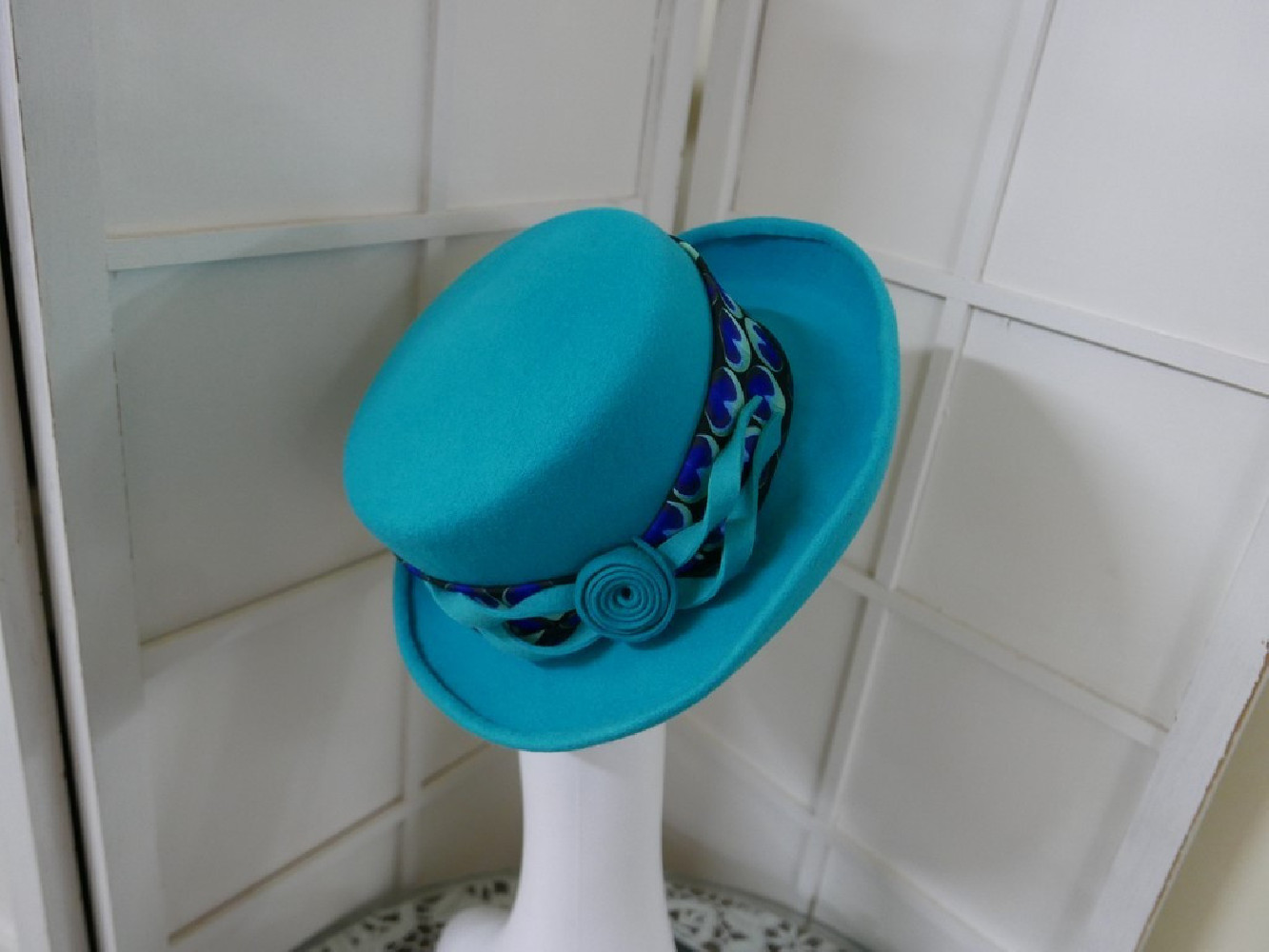 Luba, turkusowy kapelusz filcowy 55-58 cm