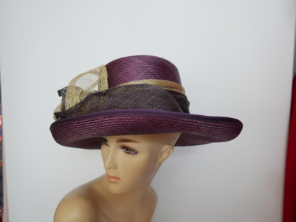 Śliwkowy kapelusz z wiskozy 56 -57 cm