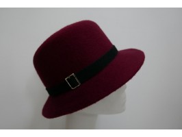 Bordowy kapelusz filcowy  53-56 cm