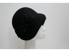Gina- czarna kapeluszo czapka Vintage 54-57 cm