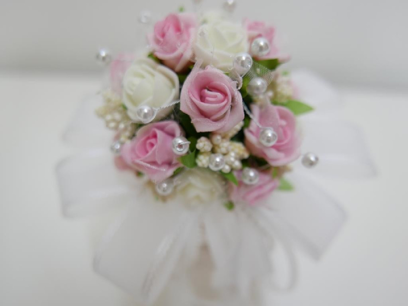 Bukiecik z kwiatów, bukiet, kremowo różowy