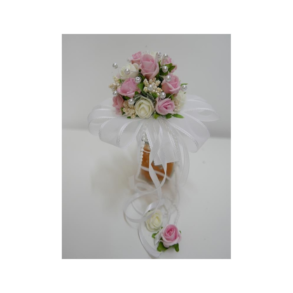 Bukiecik z kwiatów, bukiet, kremowo różowy