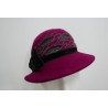 Wiśniowo czarny kapelusz filcowy 52-53 cm