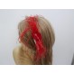 Czerwone strusie pióra stroik do włosów sukni kapelusza