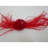 Czerwone strusie pióra stroik do włosów sukni kapelusza