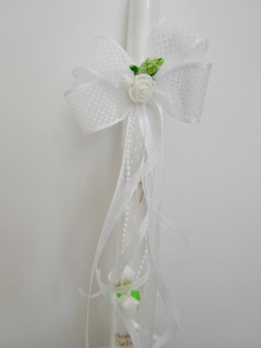 Stroik do świecy  biało zielony