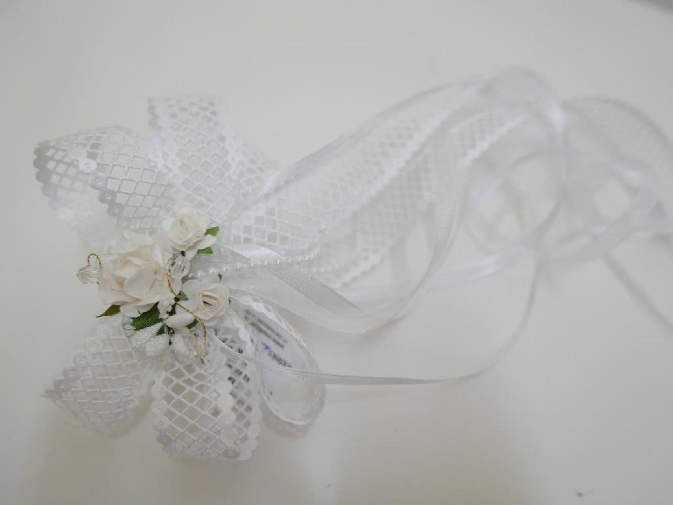 Kokarda do wianka komunijnego biało zielona