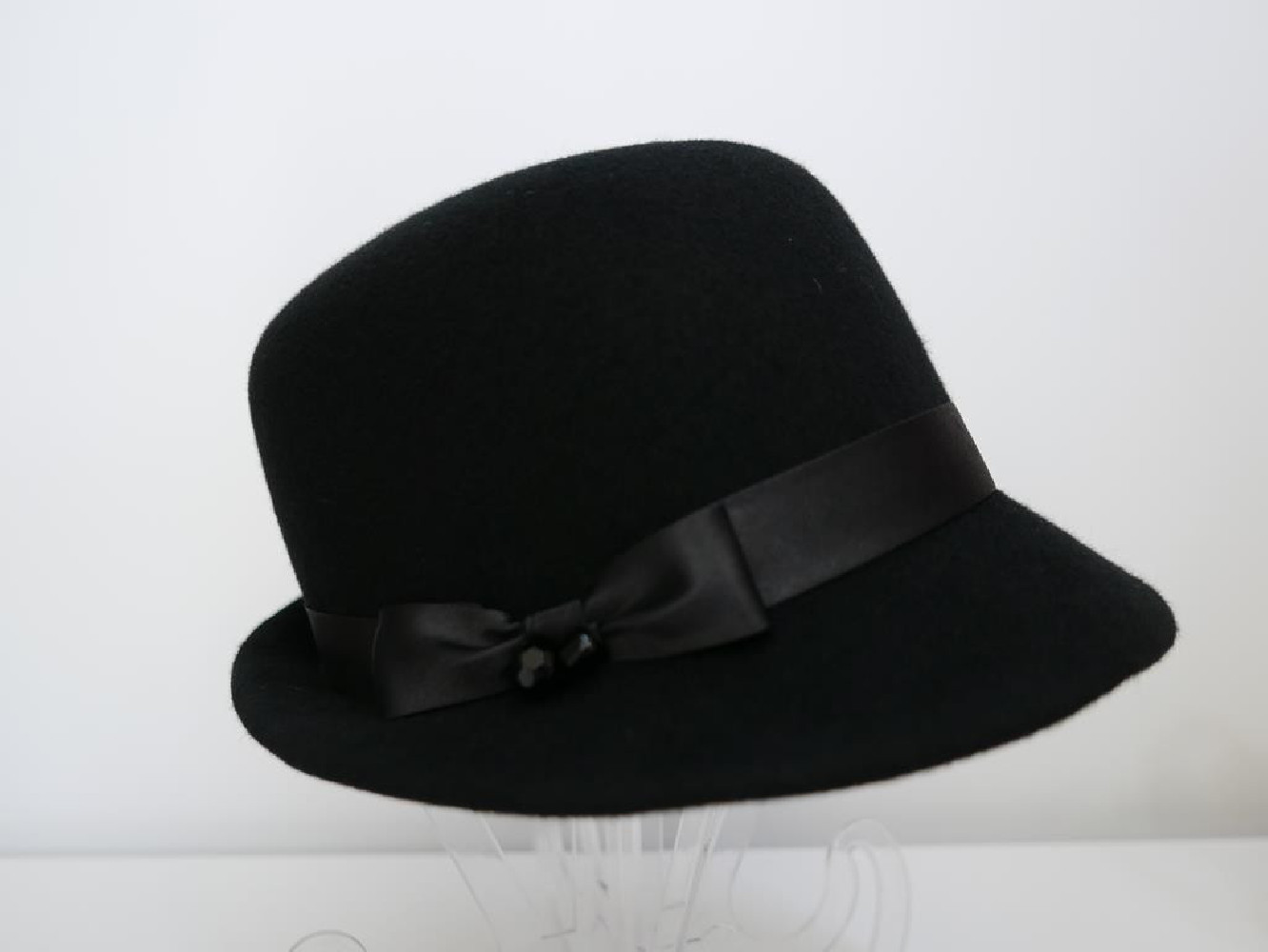 Stellina czarny filcowy kapelusz  56-58 cm