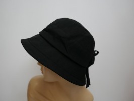Iris czarny kapelusz tkanina 54-57 cm