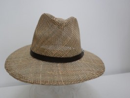 Fedora męski beżowy letni  kapelusz do 58 cm regulowany