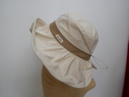 Beżowy letni kapelusz tkanina do 58 cm regulowany