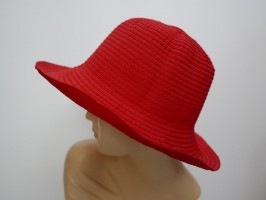 Czerwony letni  kapelusz ryps 55-57 cm