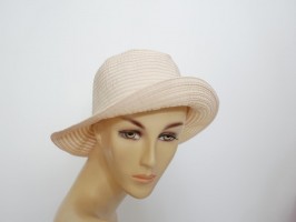 Beżowy letni  kapelusz ryps 54-55 cm