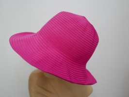 Różowy letni  kapelusz ryps 54-55 cm
