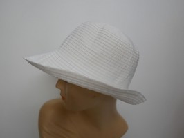 Biały letni  kapelusz ryps 55-56 cm