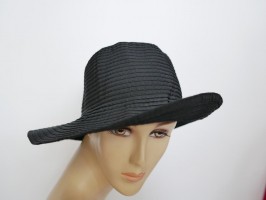 Czarny letni  kapelusz ryps 55-56 cm
