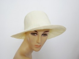 Kremowy letni  kapelusz ryps 56-57 cm