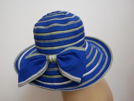 Niebieski kapelusz ryps bawełna z rondem do  modelowania 55-57 cm