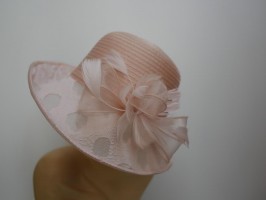 Blady róż letni kapelusz tkanina słomka do 58 cm regulowany