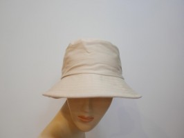 Bucket hat Beżowo biały dwustronny letni kapelusz tkanina 57-58 cm
