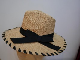 Fedora męski beżowy letni  kapelusz do 58 cm regulowany