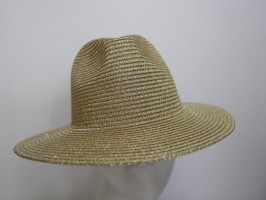 Fedora męski złoty letni  kapelusz do 58 cm regulowany