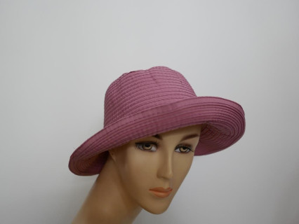 Wrzosowy letni  kapelusz ryps 57-58 cm
